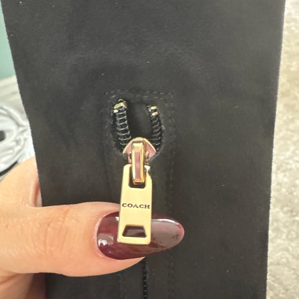 Coach Black Heeled Boots with Studded Detail - Picture 4 of 5